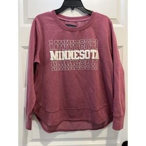State of Mine Minnesota Crew Neck Pullover Sweatshirt Women's Large Mauve Pink